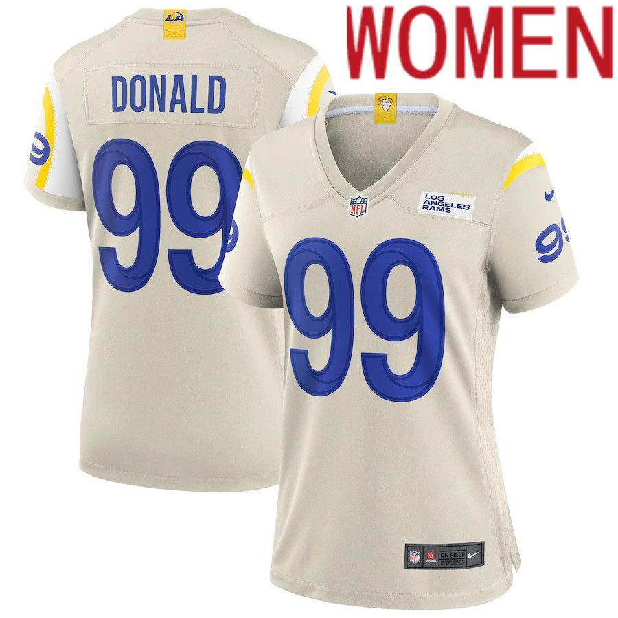 Women Los Angeles Rams #99 Aaron Donald Nike Cream Game NFL Jersey